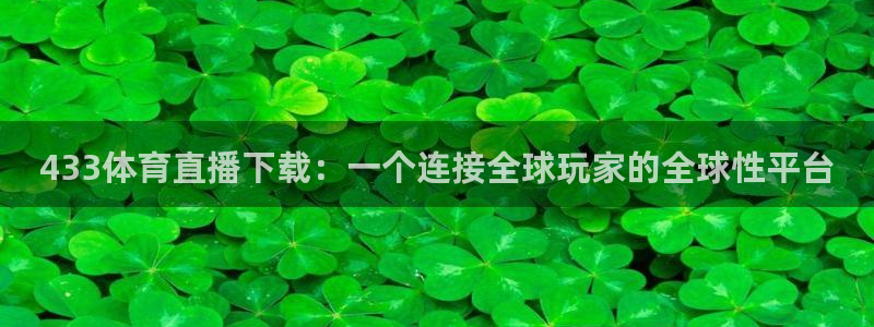 433体育直播下载：一个连接全球玩家的全球性平台